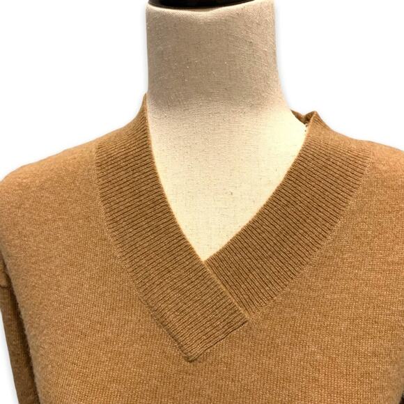 Madewell 100% cashmere sweater size Small mustard yellow gold V neck - Picture 6 of 10